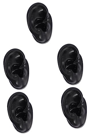 NIYANGLE 5 Piezas Molde De Oído Artificial Modelo De Oreja De Práctica De Perforación Oído Falso Flexible Oreja De Silicona Modelo De Oreja De Joyería Auricular 3d Orejeras Gel De Sílice
