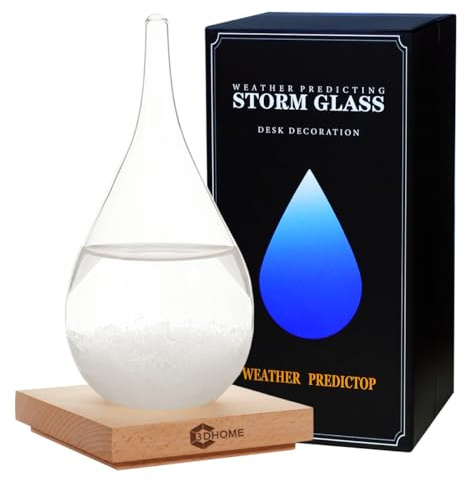 Storm Glass Christmas Decorations, Weather Forecaster Weather Station Fashion Creative Office Desktop and Home Decor Water Drop Glass Bottle (L)