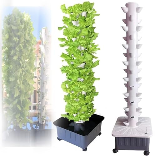 JIANGSS Torre aeropónica, Sistema de Cultivo hidropónico de Interior, Sistema de Cultivo de 15 Niveles y 45 Orificios, Cultivo sin Suelo, Kit de Cultivo aeropónico de jardín para Frutas y Verduras