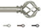 KAMANINA Vorhangstange Silber 80 to 218CM Lang, Dekorativ Gardinenstange Ausziehbar, Vorhangstangen für Fenster, Wohnzimmer, Schlafzimmer mit Twisted Cage Endstück