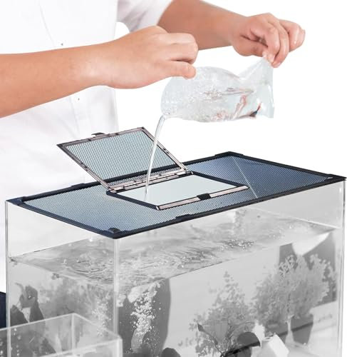 Aquarium-Deckel, magnetischer Deckel für Aquarium, Netzabdeckung mit Futterfenster, 1,8-50 Liter, Anti-Spring-Netz für Fische, 30 m, DIY, magnetische Aquarium-Abdeckung