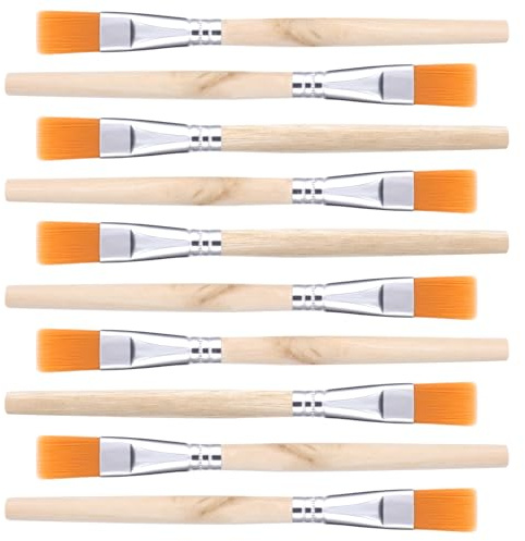 10 Pcs Small Paint Brushes Bulk for Acrylic Painting, Easy-Clean Artist Paint Brushes Reusable, Craft Paints Brush with Wooden Handle, Paintbrush for Watercolor Oil Detail Painting Art Kid Adult