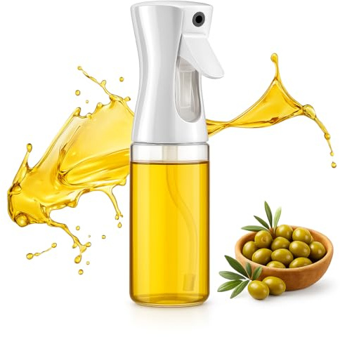 Oil Sprayer for Cooking - Olive Oil Sprayer - 200ml Glass Oil Spray Bottle in Air Fryer Accessories - Oil Dispenser for Kitchen,Air Fryer, Salad, Baking, BBQ