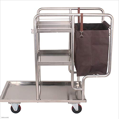 JKJZSALJ Carrello Multiuso Organizer per Ripostiglio A 3 Livelli, Carrello per Pulizie su Ruote, Carrello di Servizio Biancheria in Acciaio Inossidabile, Leggero E Robusto