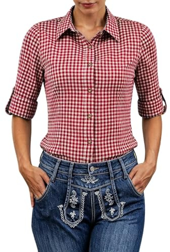 Générique Chemise A Carreaux Femme Chemise À Boutons Manches Longue