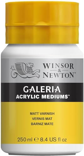 Winsor & Newton 3040802 Galeria Matter Firnis, 250 ml Topf, matte Schutzschicht auf Acrylbildern