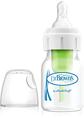 Dr. Brown’s Biberón Anticólicos de Boca Estrecha Options+ 60 ml - Sistema Patentado con Ventilación Interna - Incluye Tetina Nivel 1 de Flujo Lento +0 Meses - Silicona Médica y Polipropileno Sin BPA