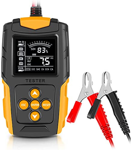 Shkalacar Tester Batteria per Auto, 12V/24V Analizzatore di Batteria Digitale LCD Strumento Diagnostico per Carica Auto SOH SOC CCA Misurazione IR per Auto Camion Moto