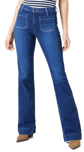 Wrangler Pantalon évasé pour Femme, Délavé, 31W x 32L