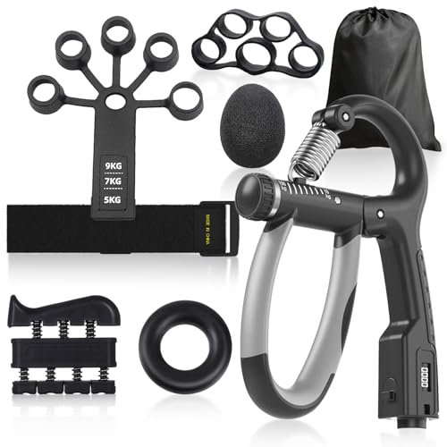 Galerie SV Handtrainer Unterarmtrainer 6-Pack, Griffkraft Trainer Set, Verstellbarer Grip Trainer mit Zählfunktion, Finger Trainingsgerät, Fingerstrecke, Fingerstrecker, Griffringe und Stressabbau