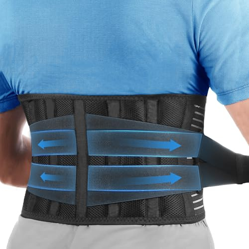 Poligono Fascia Lombare Supporto Schiena,busto ortopedico lombare per Uomini e Donne,Fascia Taglia Regolabile con Elastico Lombare,Design Ergonomico per Alleviare il Dolore, S