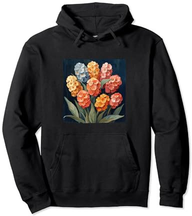 Bergenia Bouquet Floral Pastel Colors Graphic Pullover Hoodie