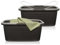 Hausfelder Wäschewanne mit Henkel 58x37x25cm, Wäschekorb groß 2er Set, Wäschekörbe stabil mit Griff aus Kunststoff 35l (Anthrazit-Schwarz, 2 Wannen)
