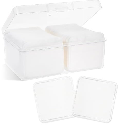 YBEATY 100 Pcs Square Cotton Pads Premium Facial Cotton Pads Makeup Remover Unique Triple Layers Textured Organic Disposable Pair with Makeup Remover for Toner Mask Daily Skin Care