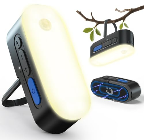 Clemas Motion Sensor Camping Lights,Rechargeable Camping Lantern, Portable Hanging Tent Lights,IPX5 Waterproof Emergency Light for Outdoor,SOS Mode Hurricane Power Outages,Magnet Work Light,1 Pack