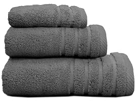 Sedalinne - Juego de Toallas de Baño Completo 500 Gr Liso - Toallas Baño Grandes y Pequeñas Rizo 100% Algodón - Pack (1 Tocador + 1 Lavabo+ 1 Ducha) - Alta Absorción - Toalla Algodon - Gris Oscuro