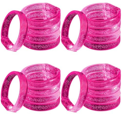 Muteitt 20 Pulseras Luminosas Led para Fiestas, Pulseras Intermitentes De Colores, Juguetes Luminosos, Bolsas De Regalo De Cumpleaños, Rellenos para Fiestas En Piscina, Juguetes.