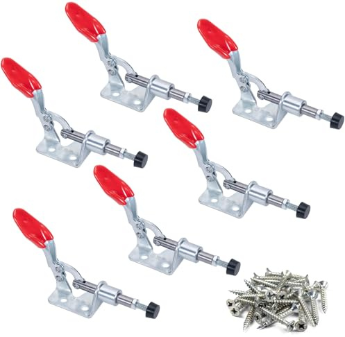 Sajosolid 6 PC Heavy-Duty Push Pull Toggle Clamp, 45 KG/99 Lbs Holding Capacity Toggle Latch, Hand Tool 301A Quick Release Toggle Clamps for Woodworking and Fixtures, Welding