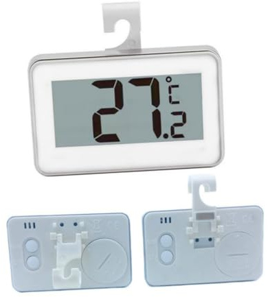 COOPHYA Termómetro Electrónico Digital con Pantalla LCD Alta Precisión para Frigorífico con Gancho y Soporte Alarma de Temperatura para Control Cocina y Conservación Alimentos