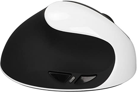 Souris Ergonomique Verticale pour Main Gauche, Souris Rechargeable 1600 DPI pour PC Gauchers, Noire (Noir Blanc)
