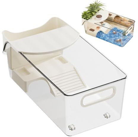 Gacqpli Terrario Acuático para Tortugas,Accesorios Desmontables para Terrario Y Reptiles | Recinto Multifunción para Tortugas | para Ranas Arborícolas Salamandras Cangrejos Animales Pequeños Interior