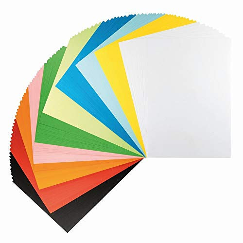 Ideen mit Herz Tonpapier | 100 Blatt | 150 g/m² | 10 Farben | Bastelpapier | Buntes Papier | Tonzeichenpapier | Bastelkarton | Buntpapier (DIN A3)