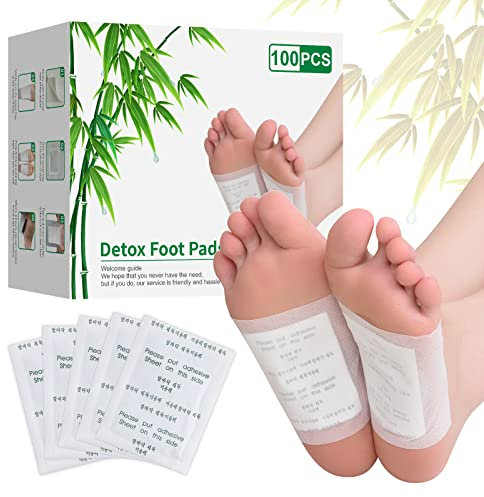 100 Stück Detox Fußpflaster Entgiftung - Entgiftungspflaster für die Füße zur Stressreduktion und Verbesserung des Schlafs - Tiefenreinigende und entgiftende Fußpads zur Entfernung von Körpergiften