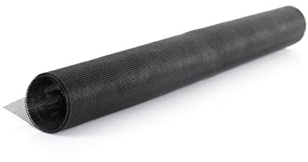 Toile moustiquaire en Fibre de verre enduite de PVC (1,40m x 10m, Noir)