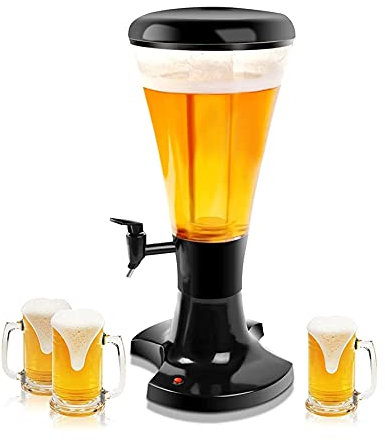 Dispensador de cerveza Torre de cerveza de 3 litros Dispensador de bebidas de tiro frío con luces LED extraíbles Tubo de hielo for fiestas Bar en casa for bar Fiesta en casa
