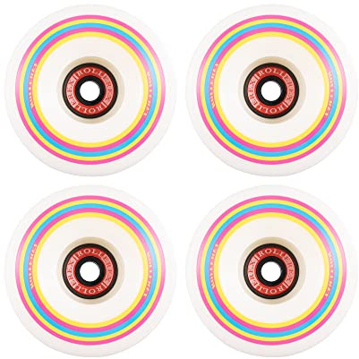 Rollerex Lollipop Boardwalk Longboard Wheels – 70mm Smooth Riding Cruiser Wheels (Optional Bearings, Spacers & Washers) – Durable, Quiet Ride for Cruising, Carving & Rough Terrain