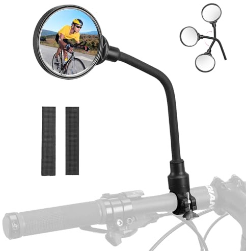 ROCKBROS Bike Mirror, 360° Adjustable Handlebar Rear View Mirror