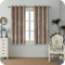 GIRASOLE HOME Paire de rideaux Adélaïde doux occultants thermiques en velours 2 panneaux de 140 x 150 cm avec œillets, taupe