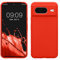 kwmobile Carcasa Compatible con Google Pixel 8 Funda - Case TPU y Silicona antigolpes - Apto Carga inalámbrica - Naranja Mandarina
