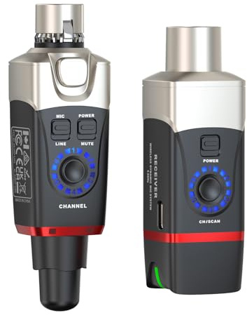 Xvive U35 Sistema Wireless per Microfono Dinamico con Trasmettitore e Ricevitore XLR a 5,8 GHz