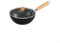 CWOQOCW Eisen-Antihaft-Bratpfanne mit Glasdeckel, Bratentopf, Wok mit flachem Boden, für alle Herdarten geeignet, Induktionskochgeschirr (20 cm)