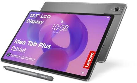 Lenovo Idea Tab Plus Tablet | 12.1 2.5K LCD Display | 16:10 | MediaTek Dimensity 6400 | Integrated Arm Mali-G57 Grafik | 8GB RAM | 128 GB Speicher | Android 15 | Luna Grau Farbe | inkl. Lenovo Pen