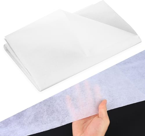 MeiHongJiaYe 2 st 100 x 200 cm strykfleece tyg för förstärkning, 50 g/m² inläggstyg fibertyg för strykning, kan strykas på för pyssel, sömnadshantverk (vit)