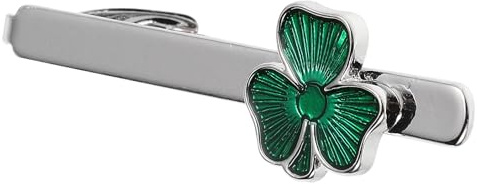 HEMOTON Men's Metal Tie Clip with Irish Lucky Shamrock Design Alloy Necktie Pin for Business and St Patrick's Day Party Stylish Men's Jewelry Accessory Enhancing Formal Attire