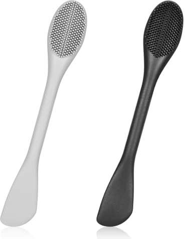 2 Pcs Silicone Facial Cleansing Brush Face Mask Brush Applicator Pore Cleaning Brushes Double-Ended Exfoliating Pore Scrubber Face Scrubber Massager 2 in 1 Blackhead Removal Brushes for Women Men