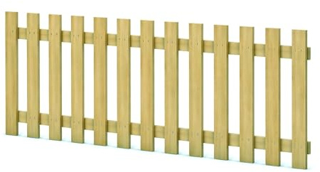 Gartenpirat Holzpaket Lattenzaun Länge 180 cm Höhe 60 cm – Kiefer imprägniert Zaunlatten Typ F – Vorgartenzaun Komplett mit Riegeln & Schrauben