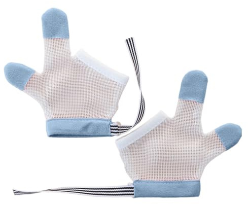 Guanti anti-mordere le dita in morbido silicone per evitare di mordere le unghie, in rete ai regolabili, anti muffole per dentizione comfort