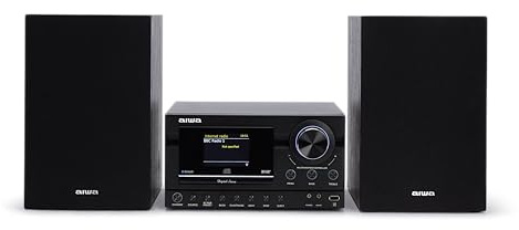 AIWA MSBTU-900DAB Sistema HiFi 100W RMS, Microcadena Bluetooth 5.2 con WiFi, Radio por Internet, Dab+, FM RDS, CD MP3, USB, HDMI ARC, Entrada Phono, Óptica y Mando