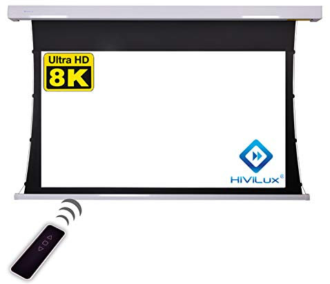 HiViLux Tension Motor Leinwand Dualspann/professionell Kinofolie: HiViWhite Cinema 1,0 / 8K/4K UHD für 3D / 2D / TXN Serie (16:9 Bild:280x158cm 127 Diagonal, Weiss)