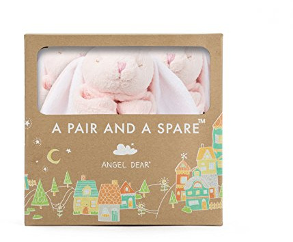 ANGEL DEAR Three of A Kind Blankie, New Pink Bunny