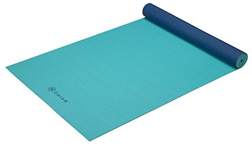 Gaiam Yogamatte, klassisch, einfarbig, wendbar, rutschfest, für alle Arten von Yoga, Pilates und Boden-Workouts, offenes Meer, 4 mm, 68L x 24W x 4mm Thick