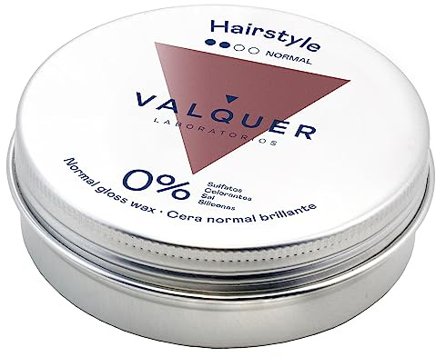 VALQUER Cera Capilar Brillante | Fijación Normal con Fórmula Zero | Moldea y Define Peinados con Brillo Natural | Protección UV, Efecto Reparador y Acondicionador | 100 ml