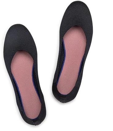 Frank Mully Women’s Ballet Flat Shoes Knit Dress Shoes Round Toe Slip On Ballerina Flats for Woman Low Wedge Comfort Soft,Navy Blue,8