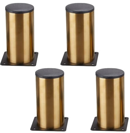YOYEAH 4er Set 10cm Möbelfüße Gold Schrankfüße aus Aluminiumlegierung für Tisch, Schrank, Sofa, Schreibtisch, robuste Möbelbeine zum Erhöhen von Kommoden, Sideboards und Schränken