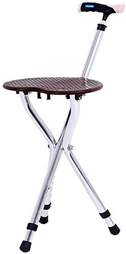 Stativ-Klappstock mit Sitz, Teleskop-Hocker, Stuhl, Balance-Mobilitätshilfe für ältere Männer und Frauen mit rutschfestem Griff und Gummispitze (#3) Wisdom