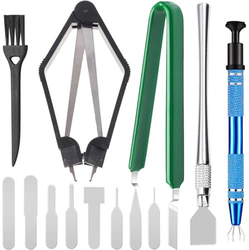 Youmile 6 piezas Extractor IC Chip Remover Tool Kit extractor de interruptores Herramienta de reparación de CPU con 4 garras Extractor de IC en forma de U Cepillo